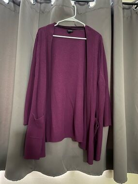 Torrid Plum Open-Front Pocket Cardigan